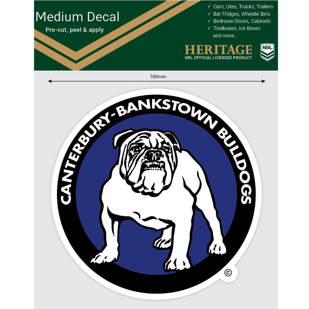 Bulldogs Heritage Medium Size Decals