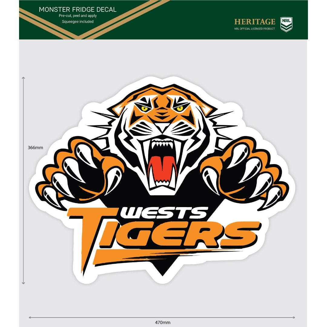 Wests Tigers Heritage Monster Fridge Decal