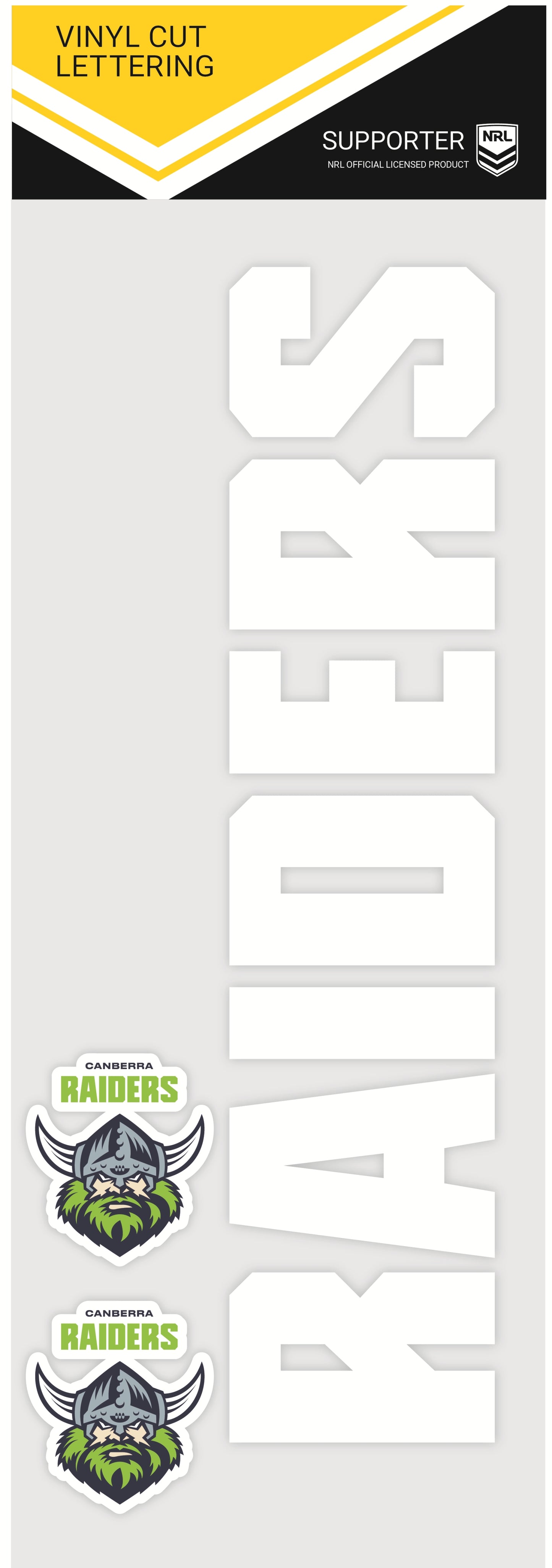 Raiders White Vinyl Lettering (2020)