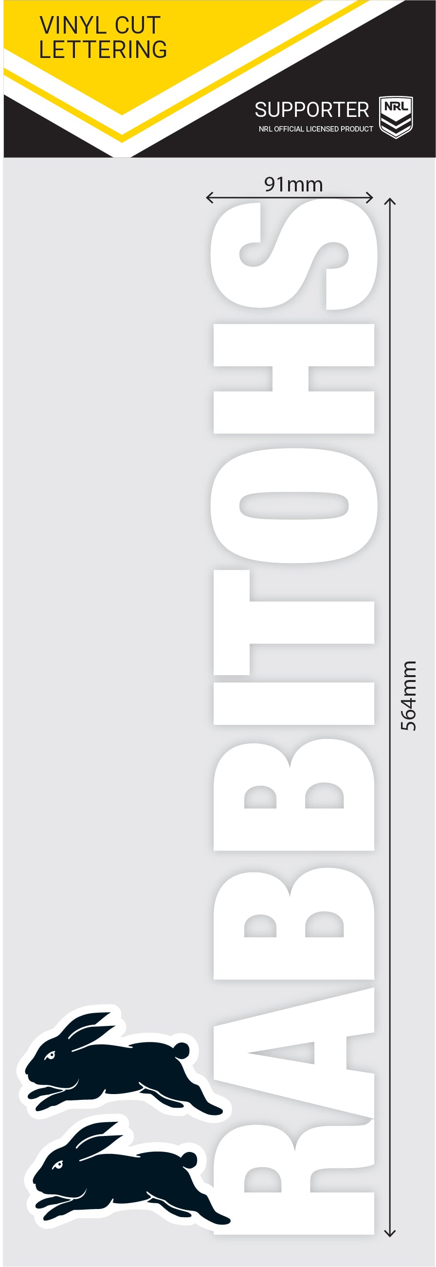Rabbitohs White Vinyl Lettering (2021)