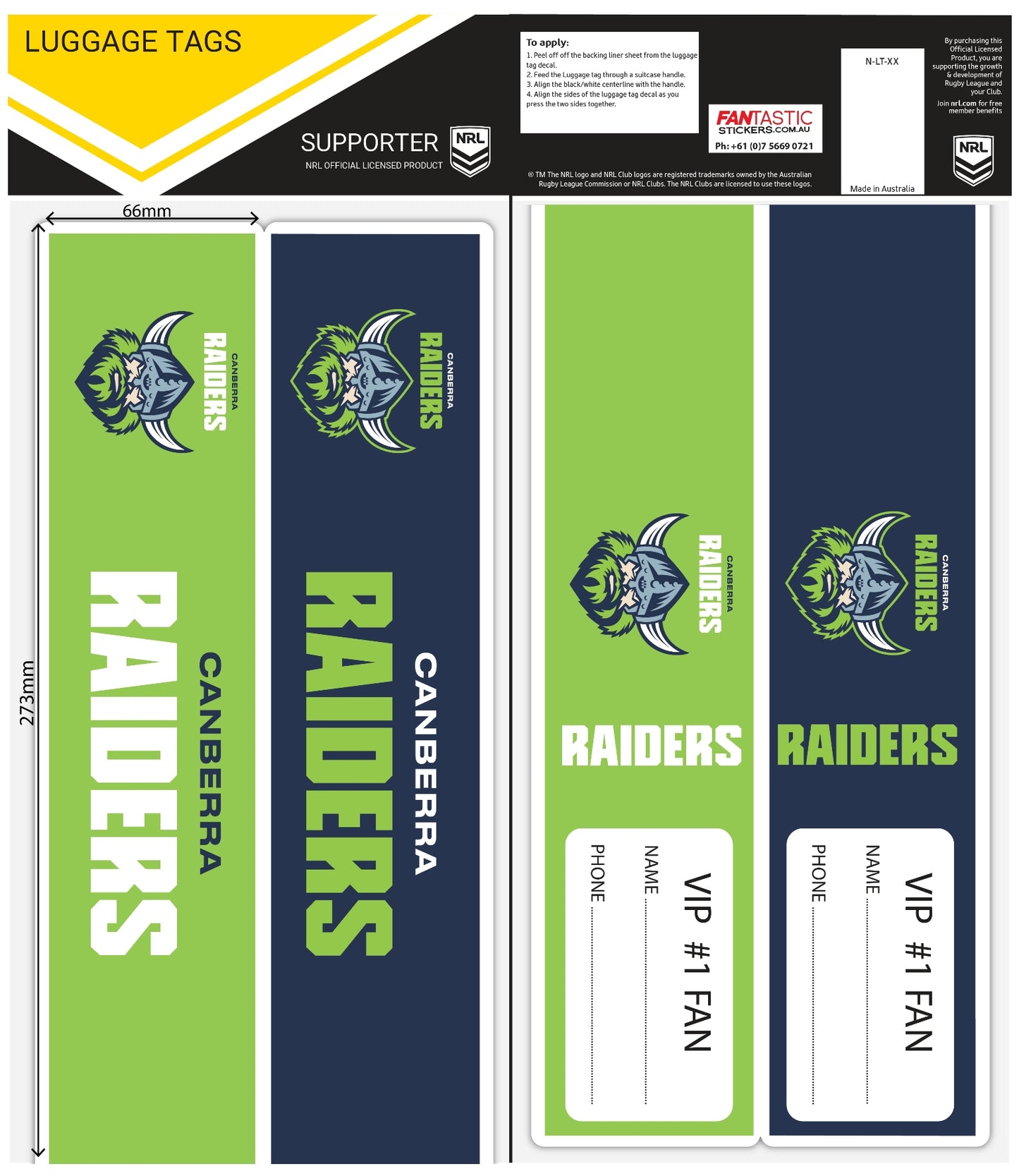 Raiders Luggage Tags (2020)