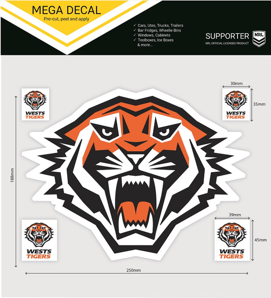 Wests Tigers Secondary Mega Decal (2022)