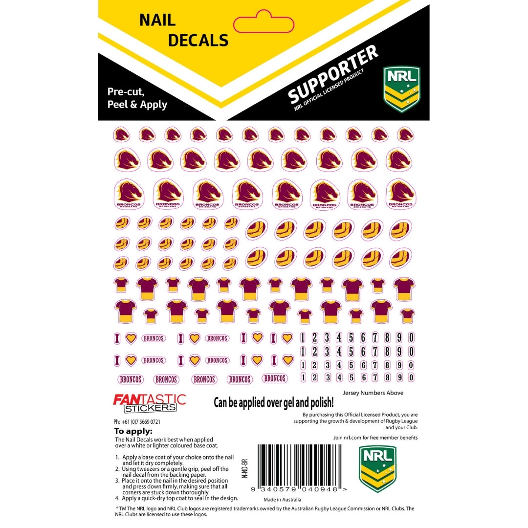 Broncos Nail Decals