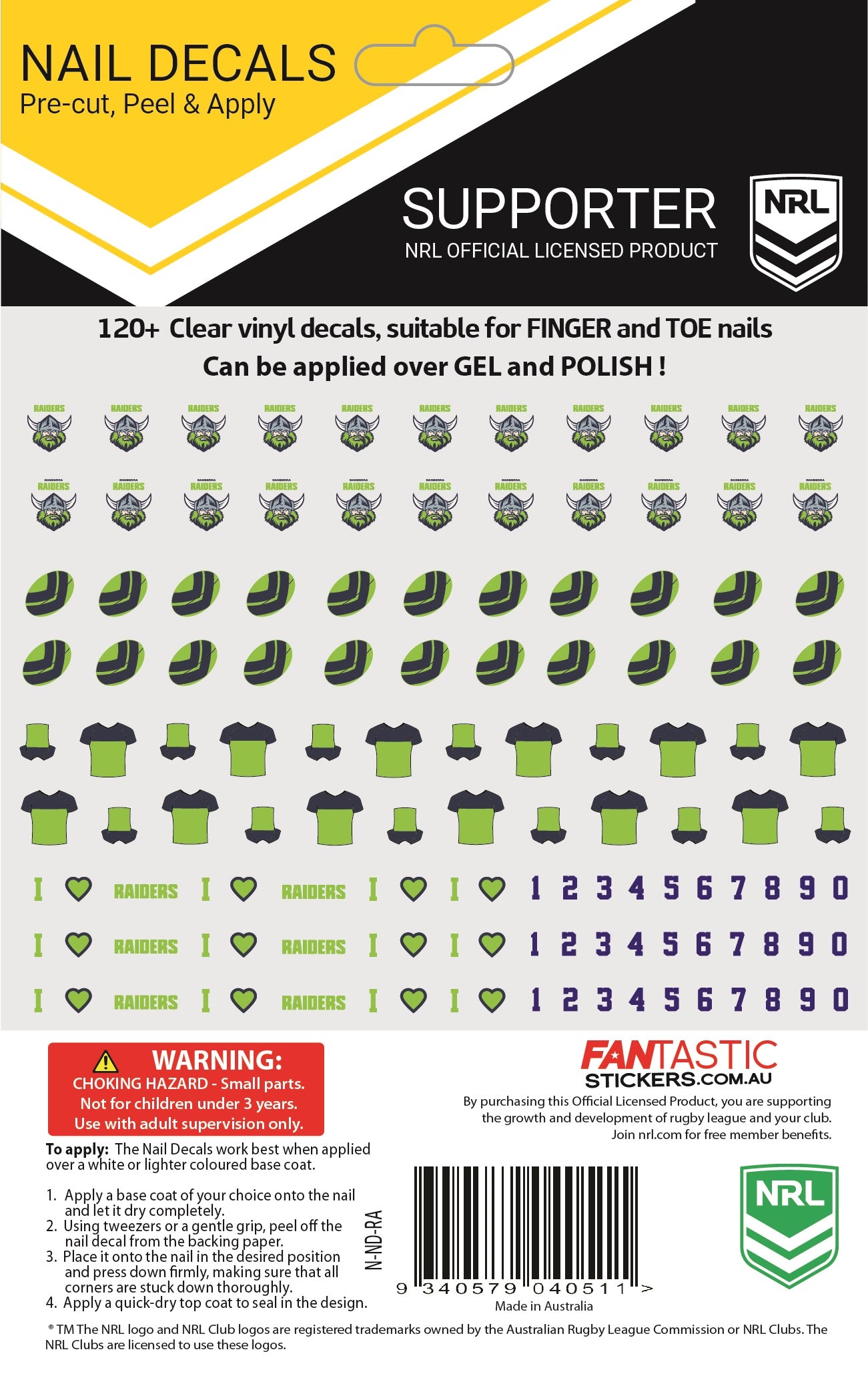 Raiders Nail Decals (2020)