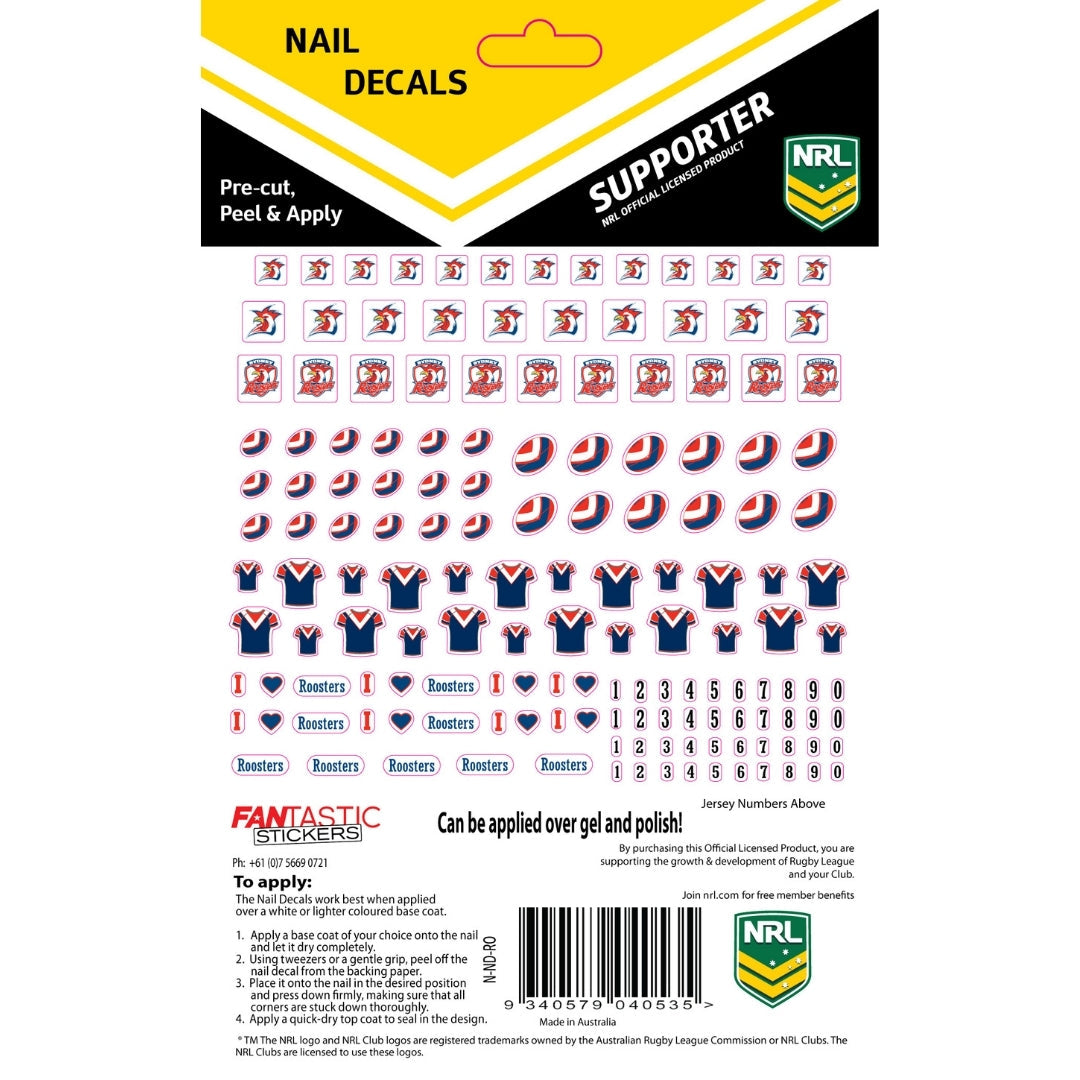 Roosters Nail Decals