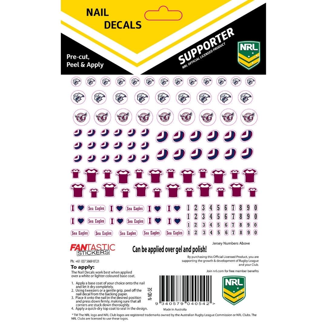 Sea Eagles Nail Decals