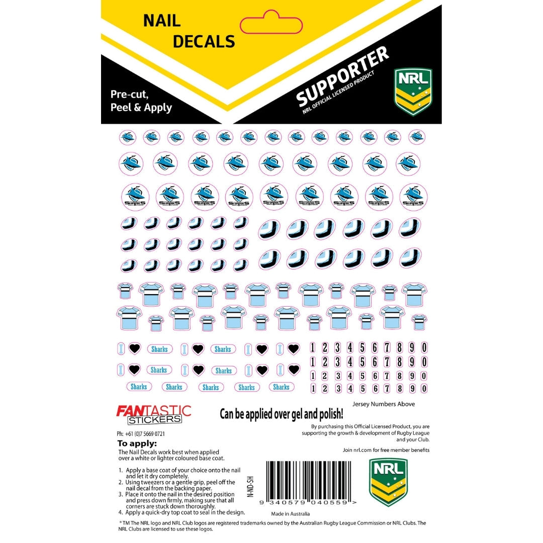 Sharks Nail Decals