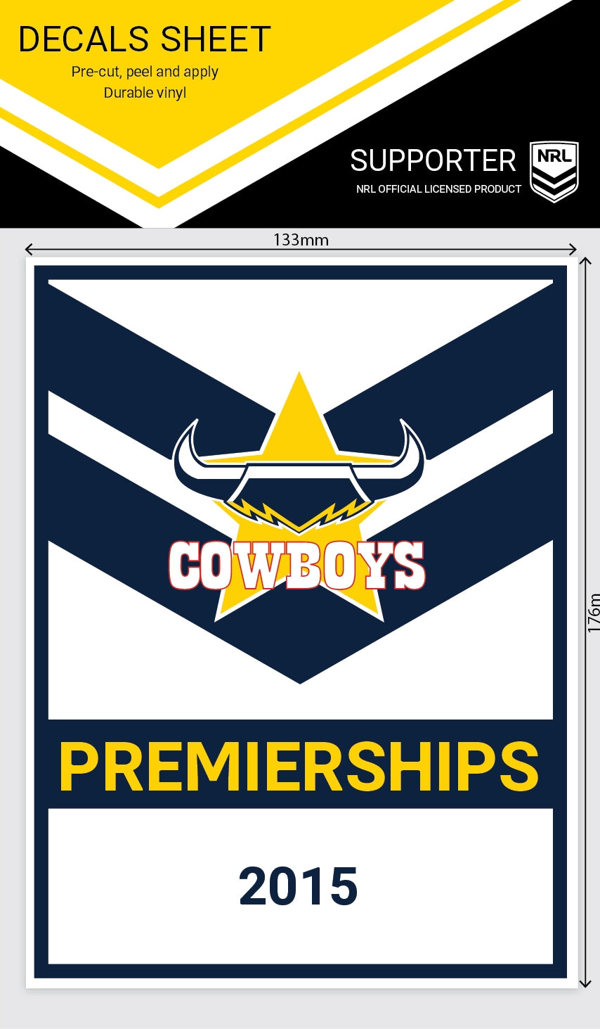Cowboys Premiership Years Decal