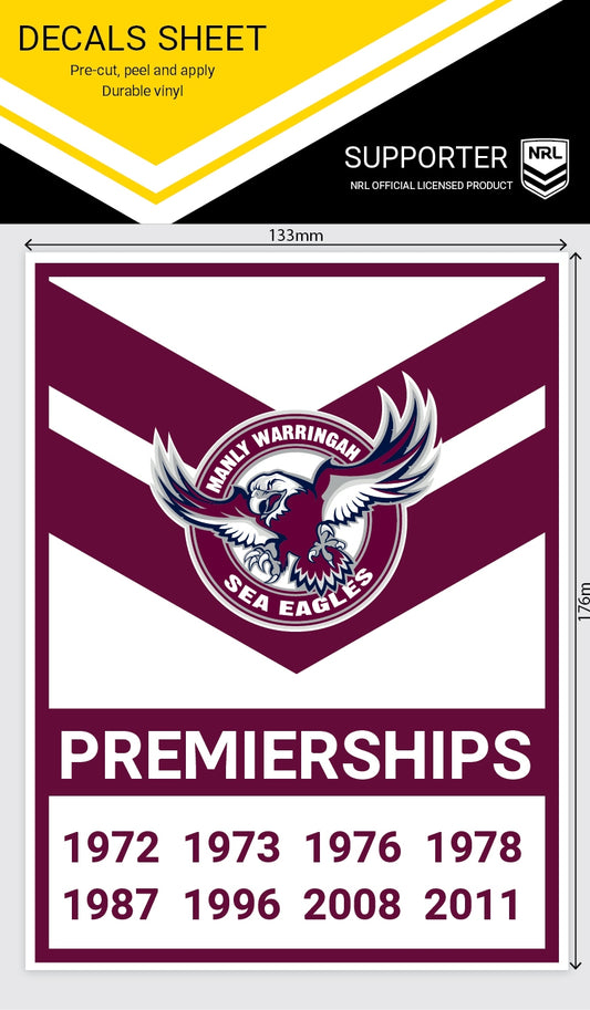 Sea Eagles Premiership Years Decal