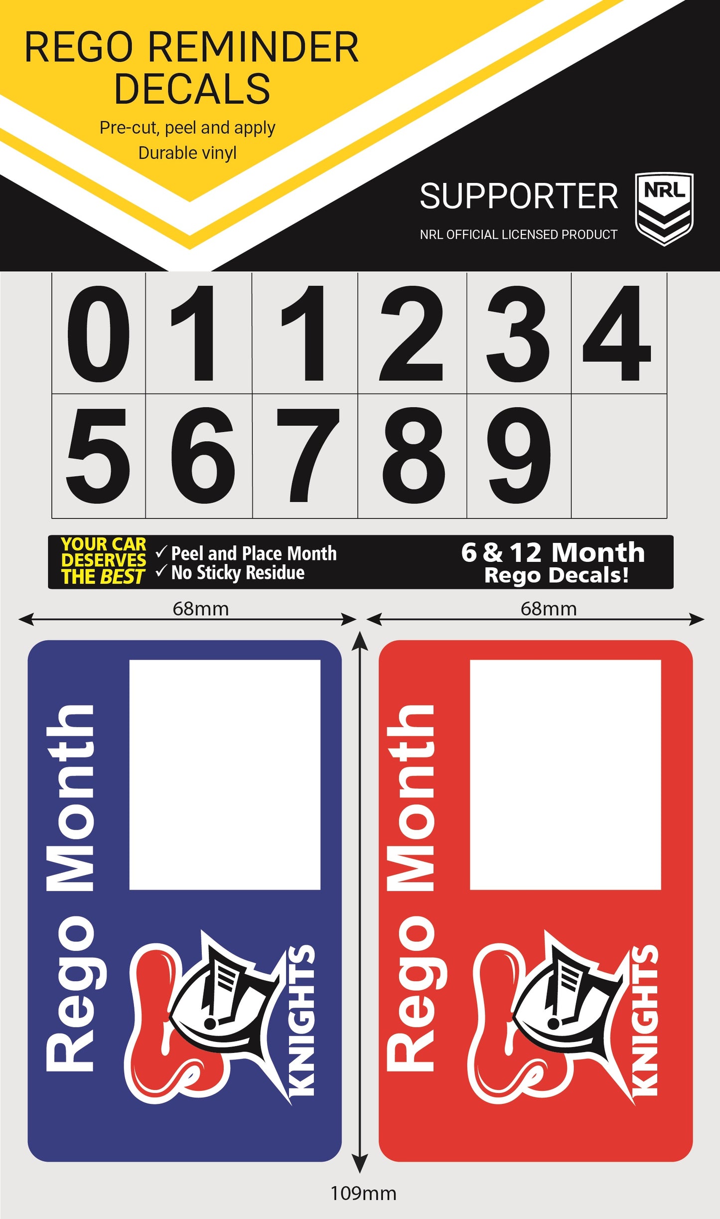 Knights Rego Reminder Decals (2020)