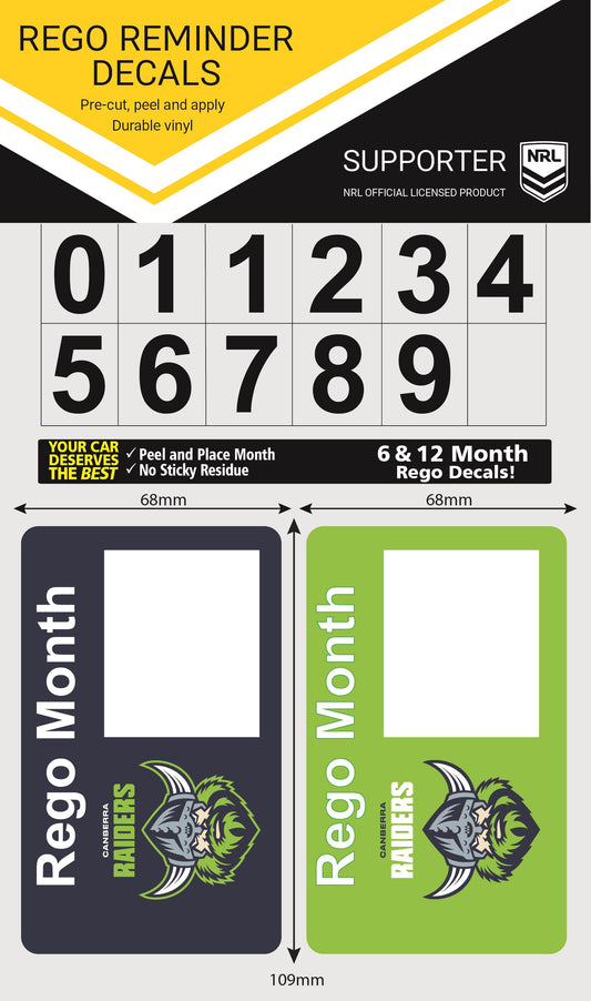 Raiders Rego Reminder Decals (2020)