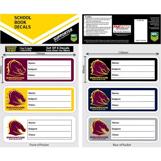 Broncos School Book Decals