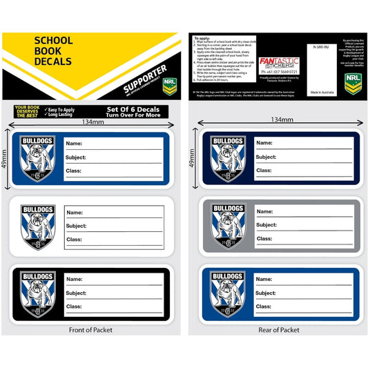 Bulldogs School Book Decals