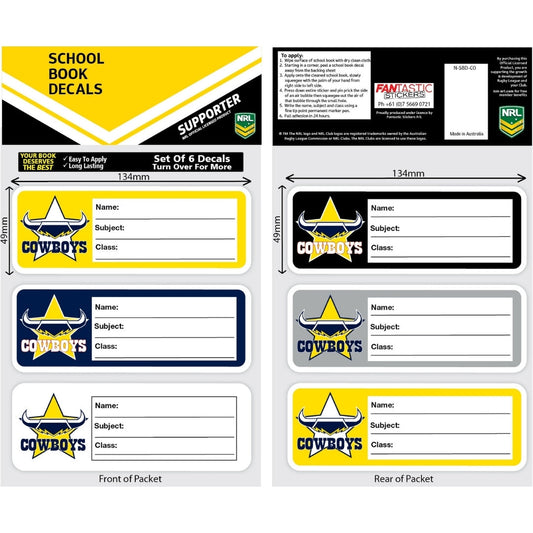 Cowboys School Book Decals