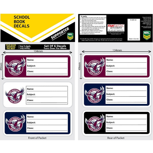 Sea Eagles School Book Decals
