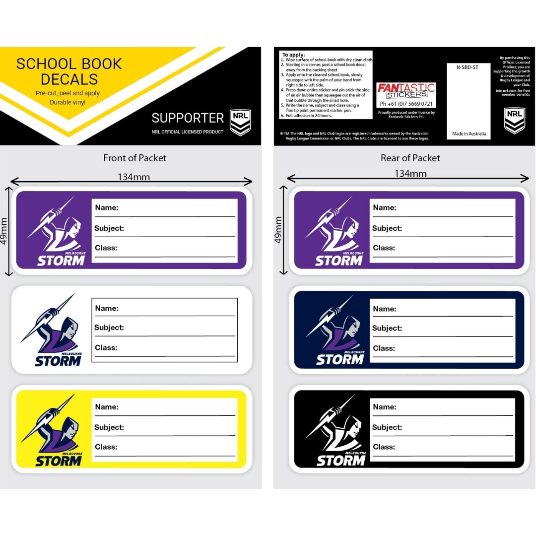 Storm School Book Decals (2019)