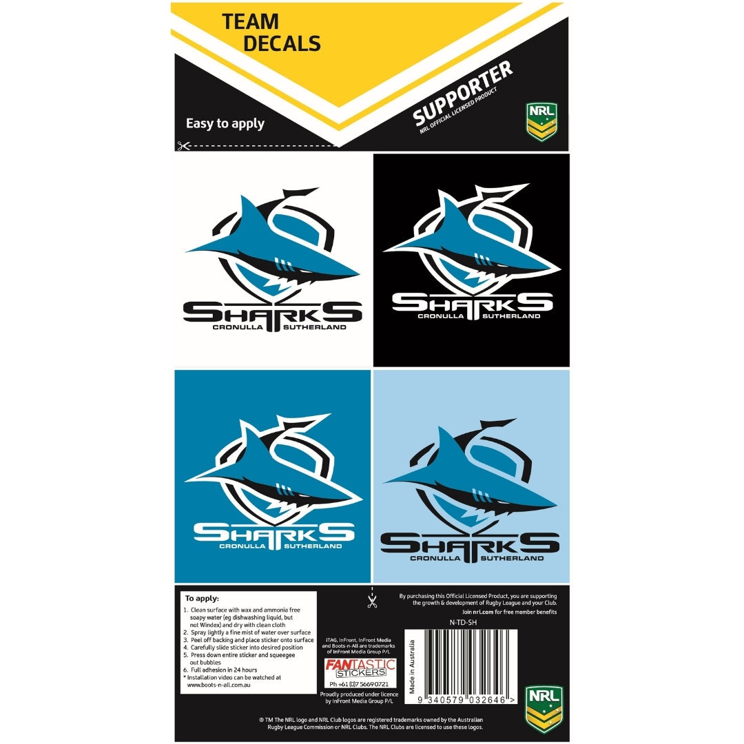 Sharks Team Decals FANtastic Stickers