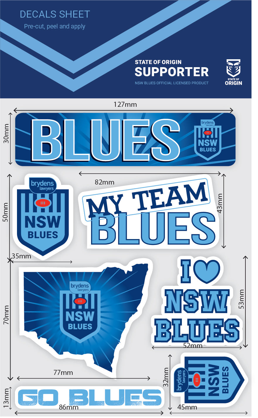 New South Wales Blues  Decals Sheet (2021)