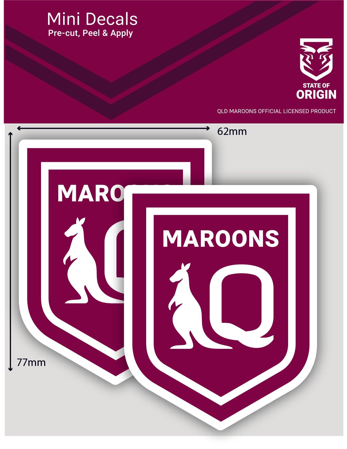 Queensland Maroons Mini Decals (2 included) (2021)
