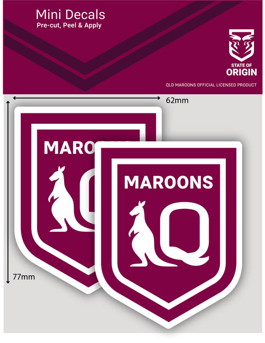 Queensland Maroons Mini Decals (2 included) (2021)