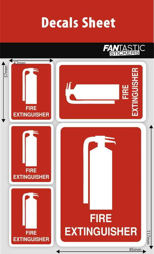Fire Extinguisher Decals Sheet