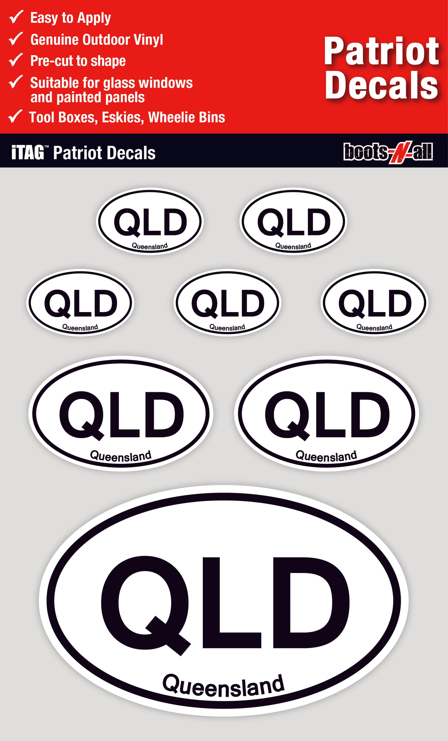 Queensland Patriot Decals Sheet FANtastic Stickers