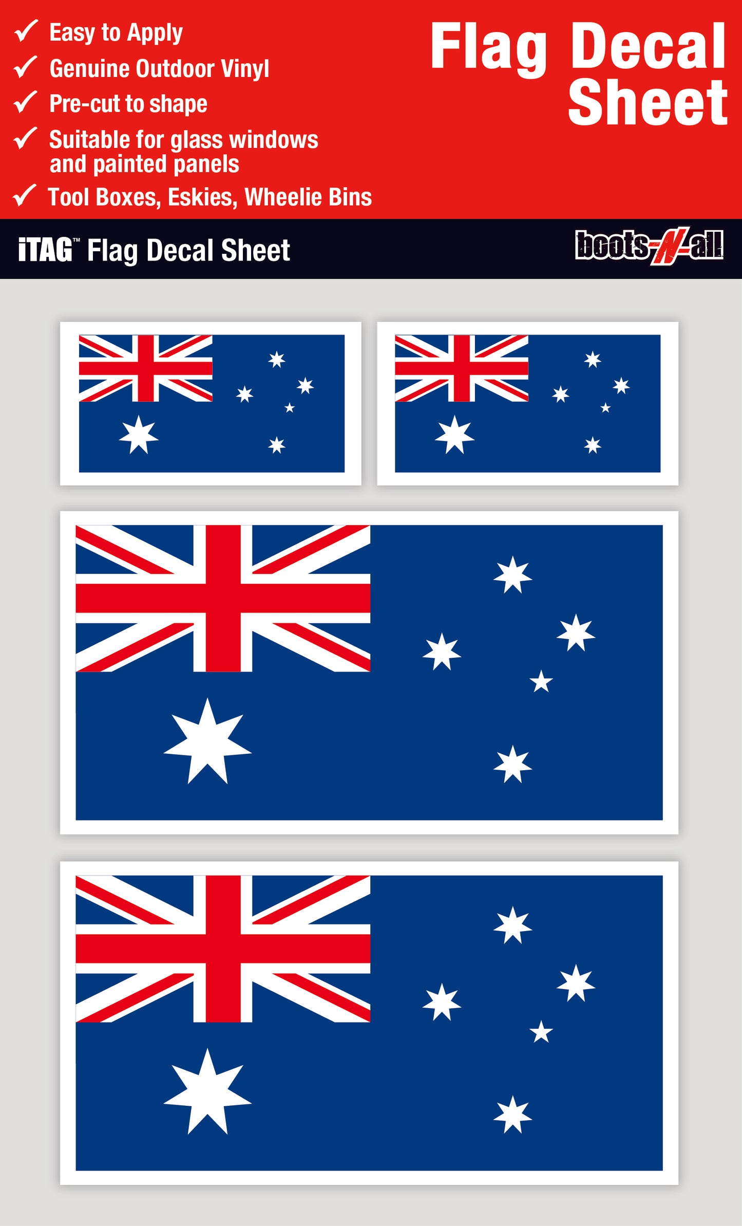 Australian Flag Decals Sheet