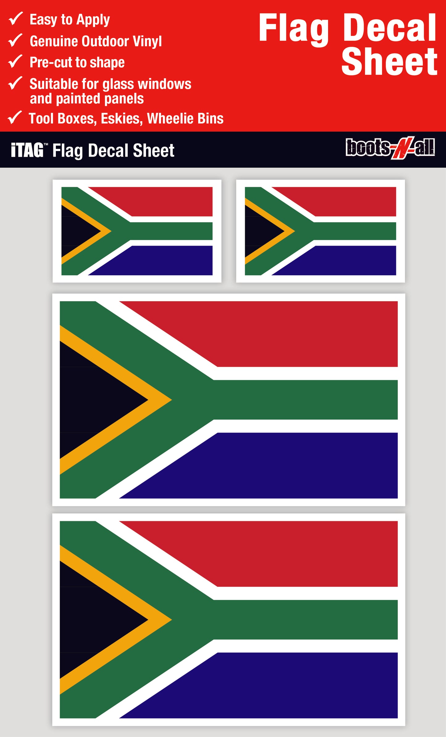 South Africa Flag Decals Sheet