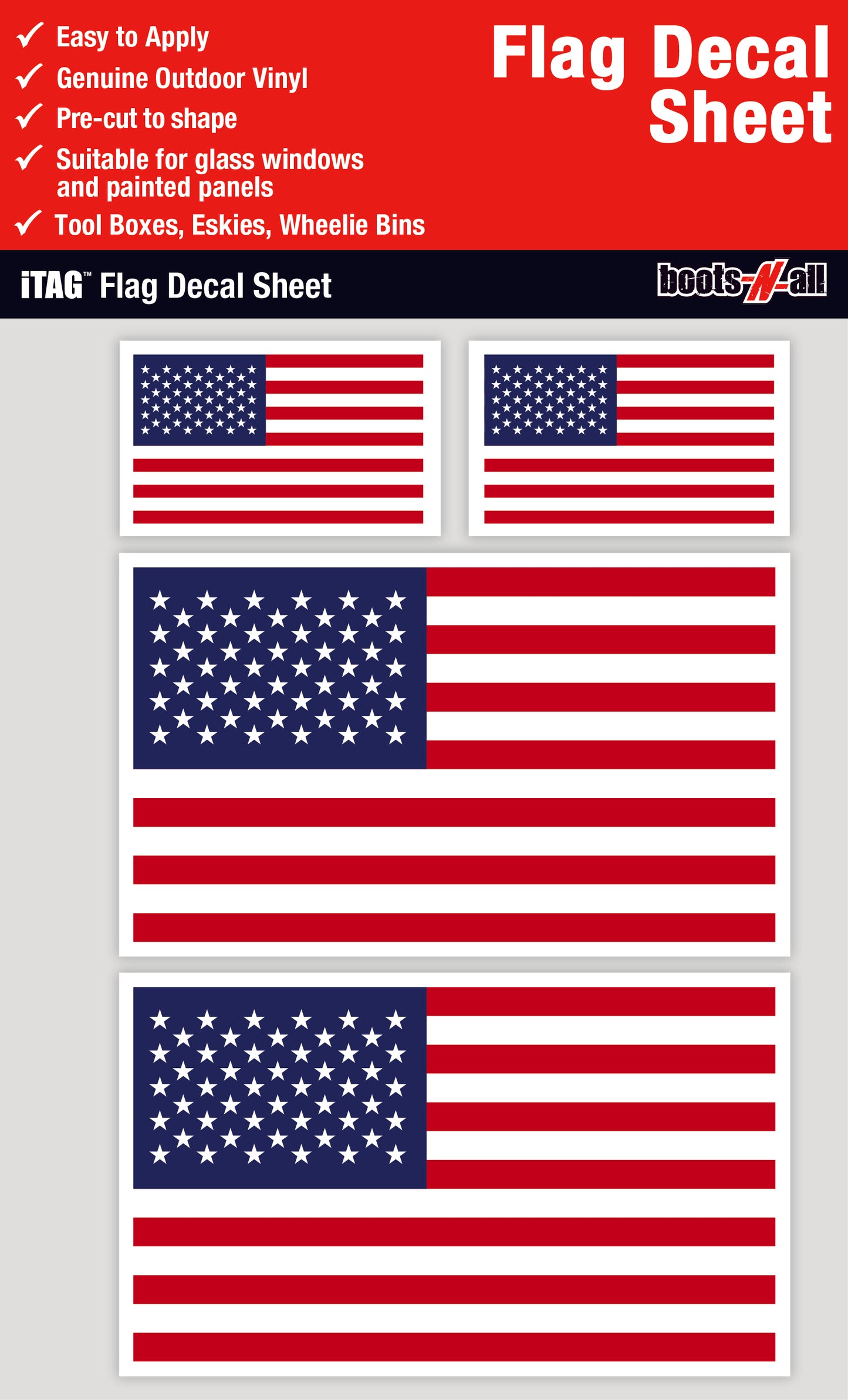 USA Flag Decals Sheet