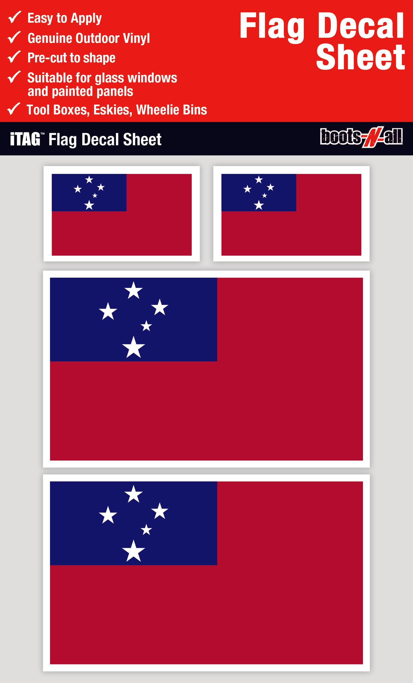 Western Samoa Flag Decals Sheet