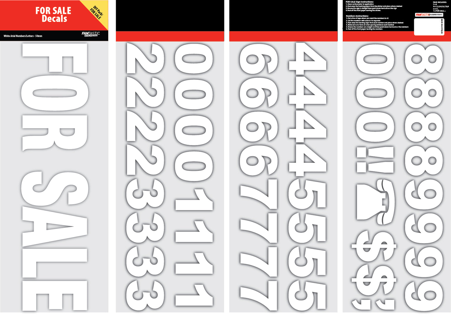 FOR SALE white pre-cut sticker