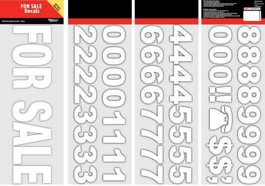 FOR SALE white pre-cut sticker