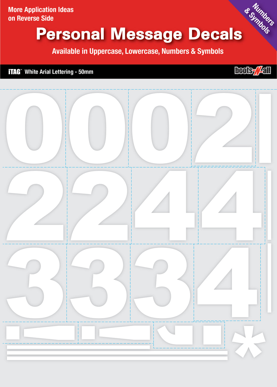 Personalised Message Decals - Numbers and Symbols