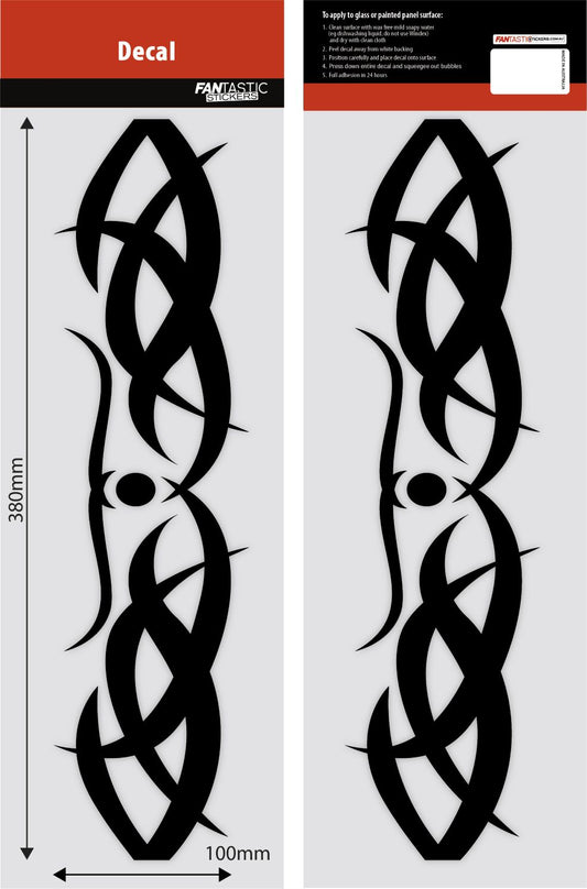 TRIBAL MASCULINE TATTOO - BLACK VINYL PIN STRIPING