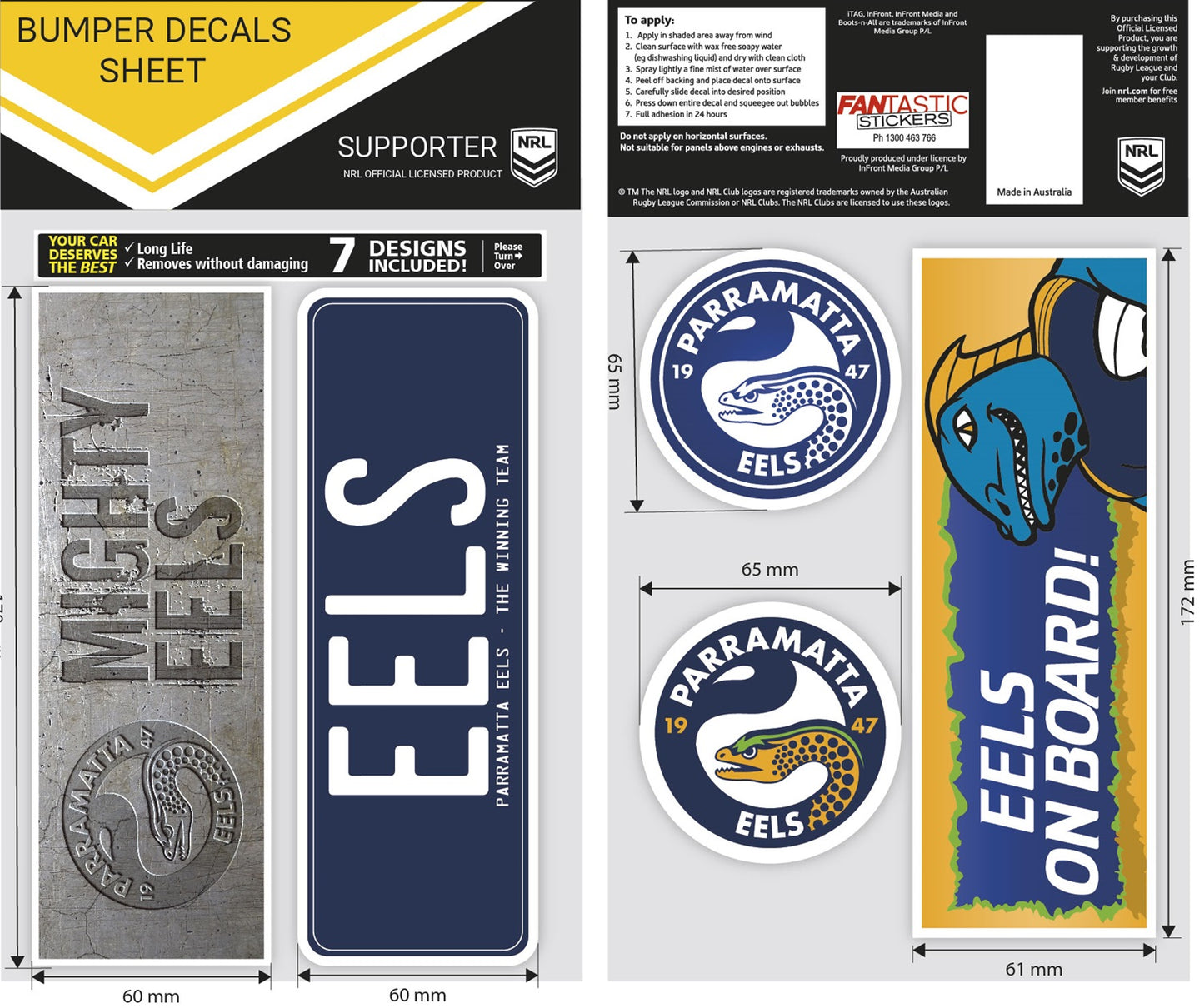 Eels Bumper Decal Sheet