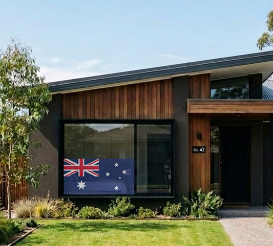 Repositionable Reuseable Recyclable One Way Vision Australian Flag Banner