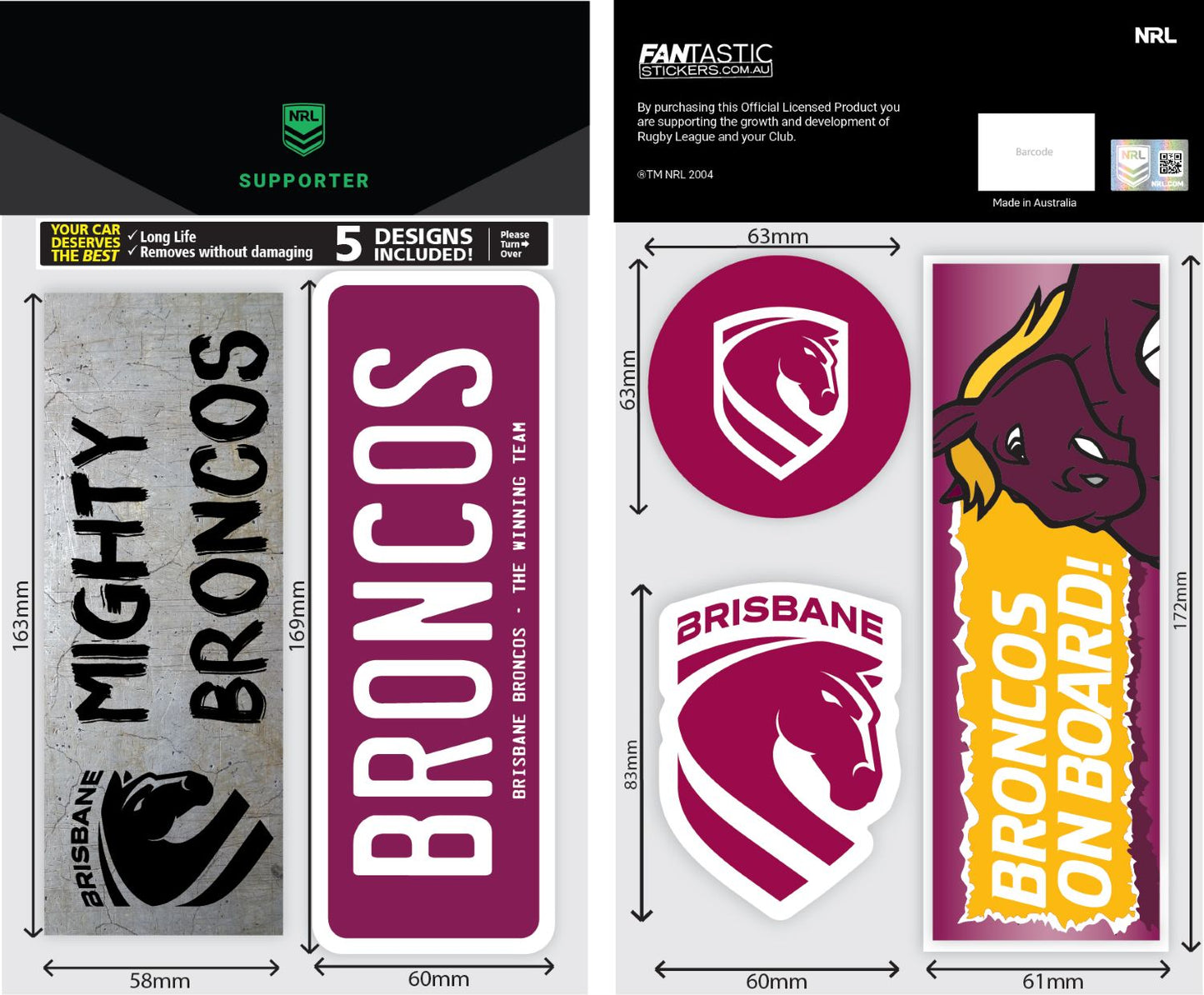 Broncos Bumper Decal Sheet