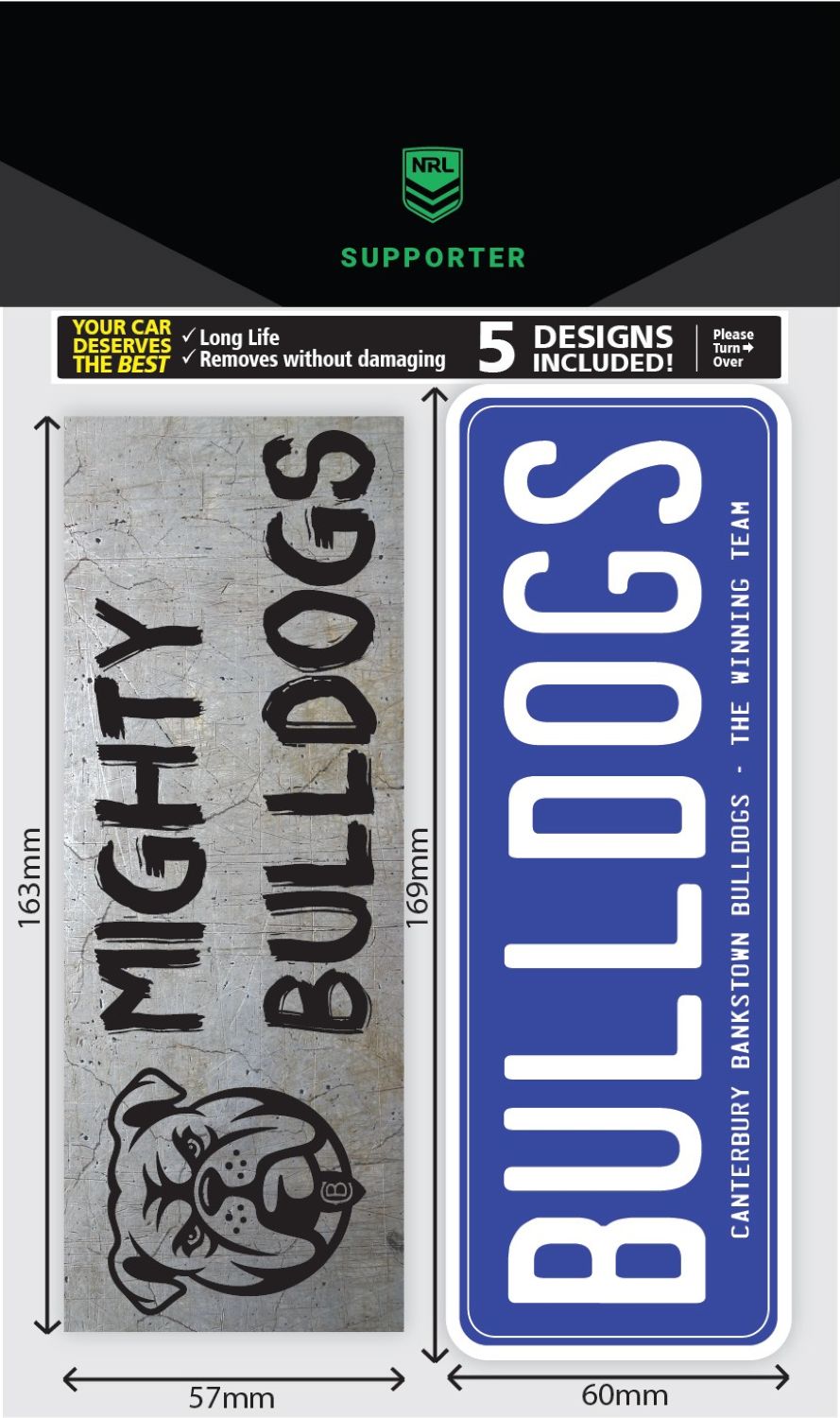 Bulldogs Bumper Decal Sheet