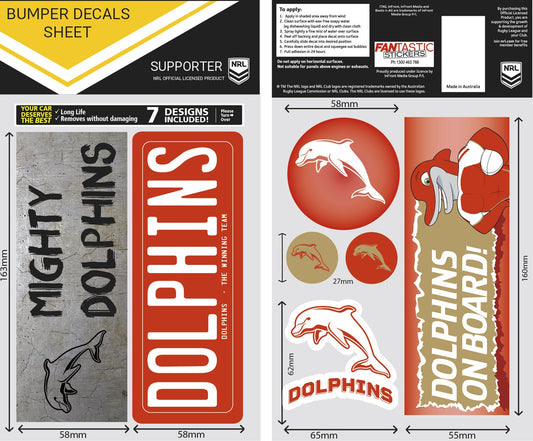 Dolphins Bumper Decal Sheet