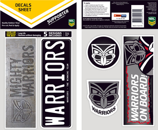 Warriors Bumper Decal Sheet