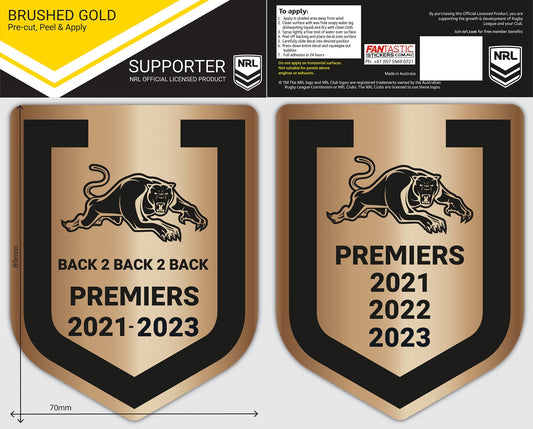 Panthers 2023 Premiers Brushed Gold Decal