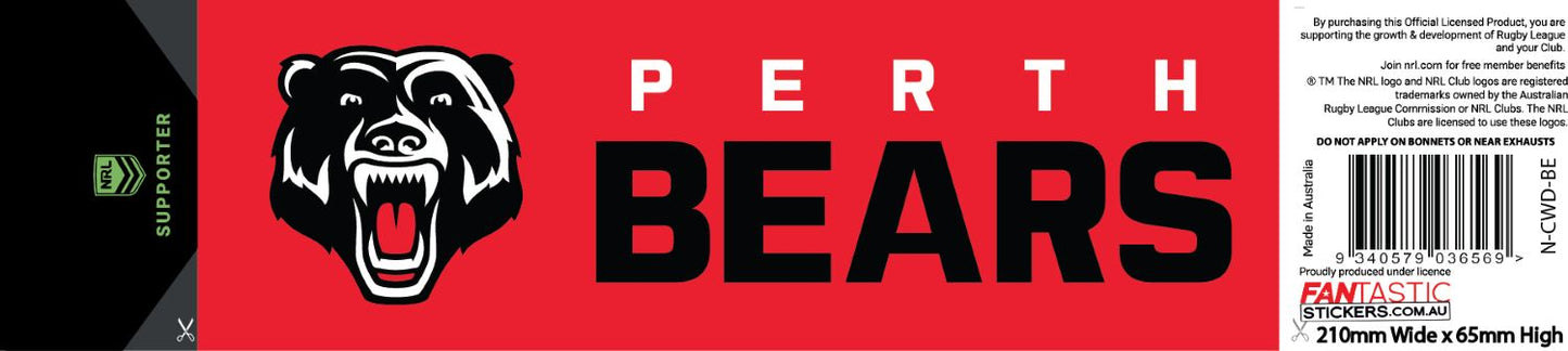 Perth Bears Car Window Decal