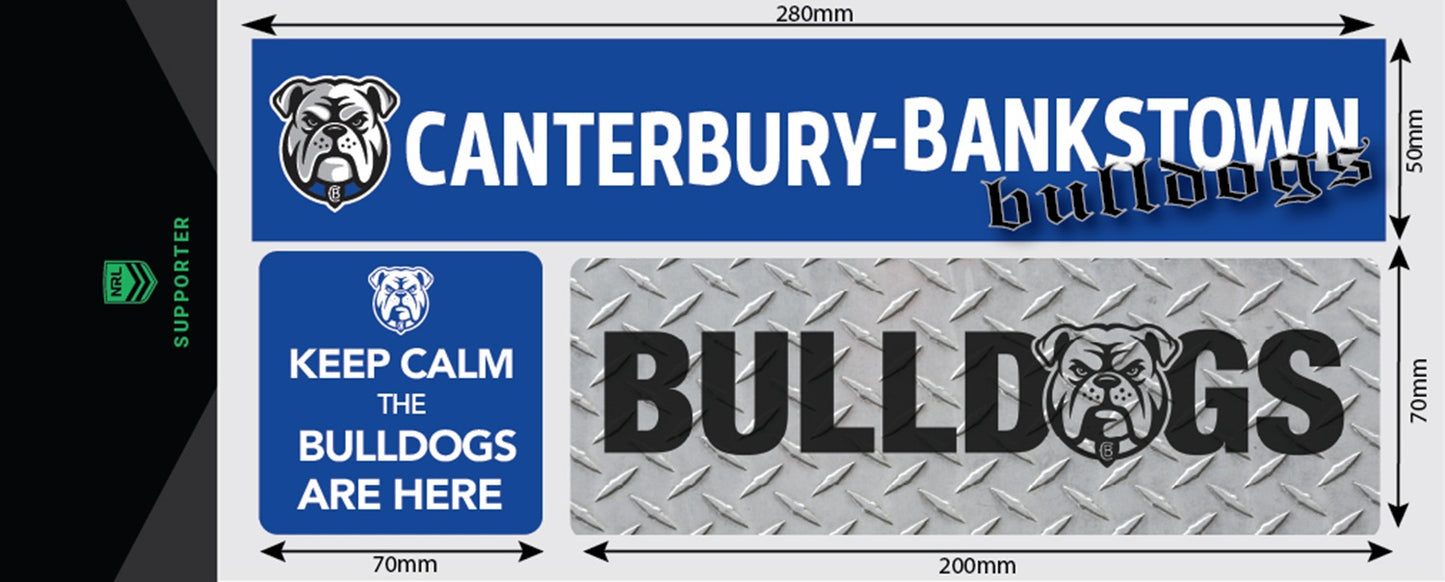 Bulldogs Car Window Decals (Set of 3)