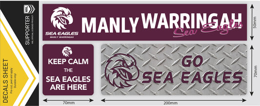 Sea Eagles Car Window Decals (Set of 3, 2024)