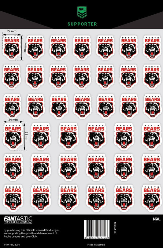 Perth Bears A4 Decals Sheet
