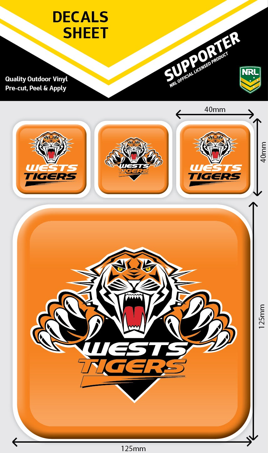 Wests Tigers App Icon Decals Sheet