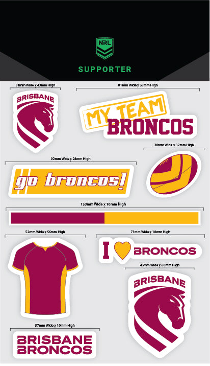 Broncos Mixed Decals Sheet