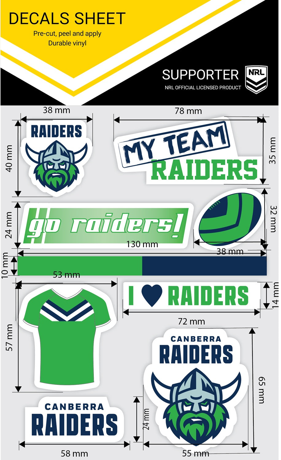 Raiders Mixed Decals Sheet (2024)