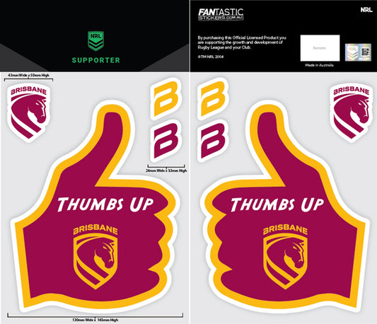 Broncos Thumbs Up Decals Sheet