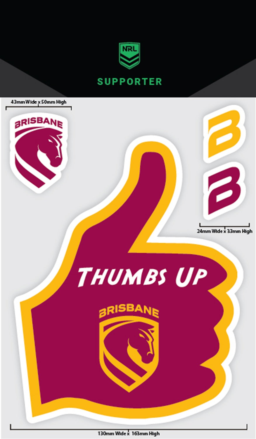 Broncos Thumbs Up Decals Sheet